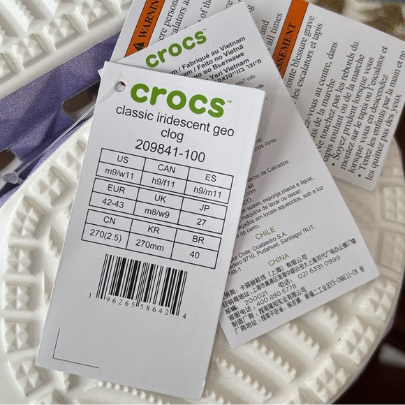 Brand New Crocs Classic Iridescent Geometric Clog sLight Purple Casual Comfy - Picture 9 of 14